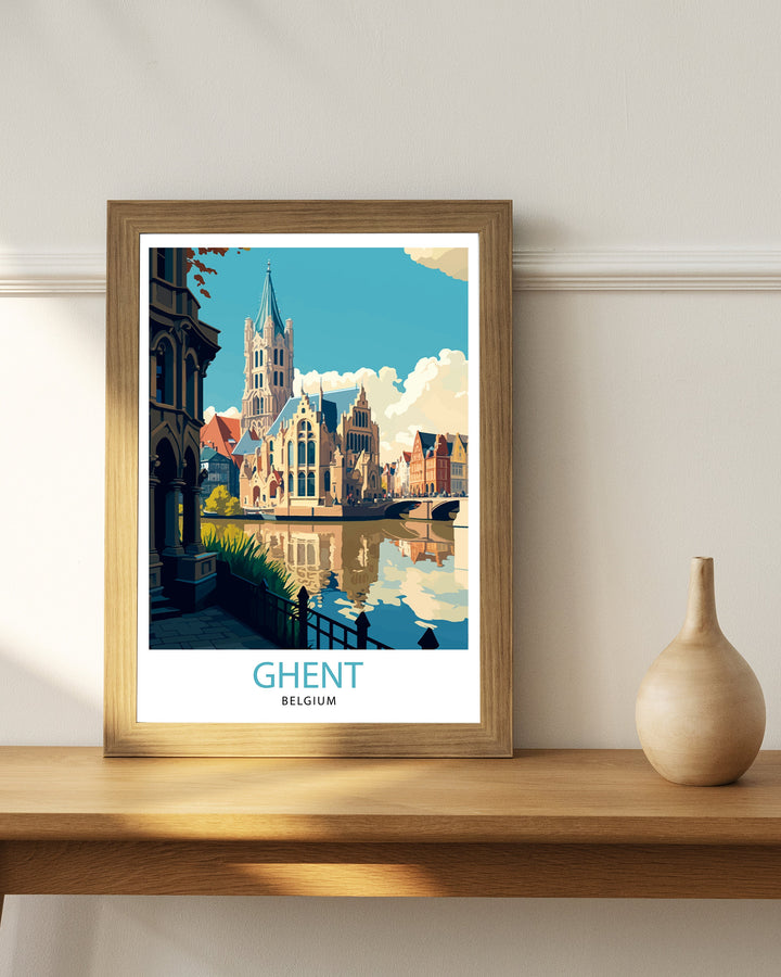 Ghent Belgium Travel Poster Ghent