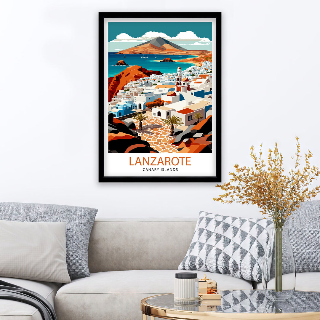 Lanzarote Travel Poster Lanzarote Wall Art Lanzarote Poster Spain Travel Posters Lanzarote Art Poster Lanzarote Illustration Lanzarote Wall