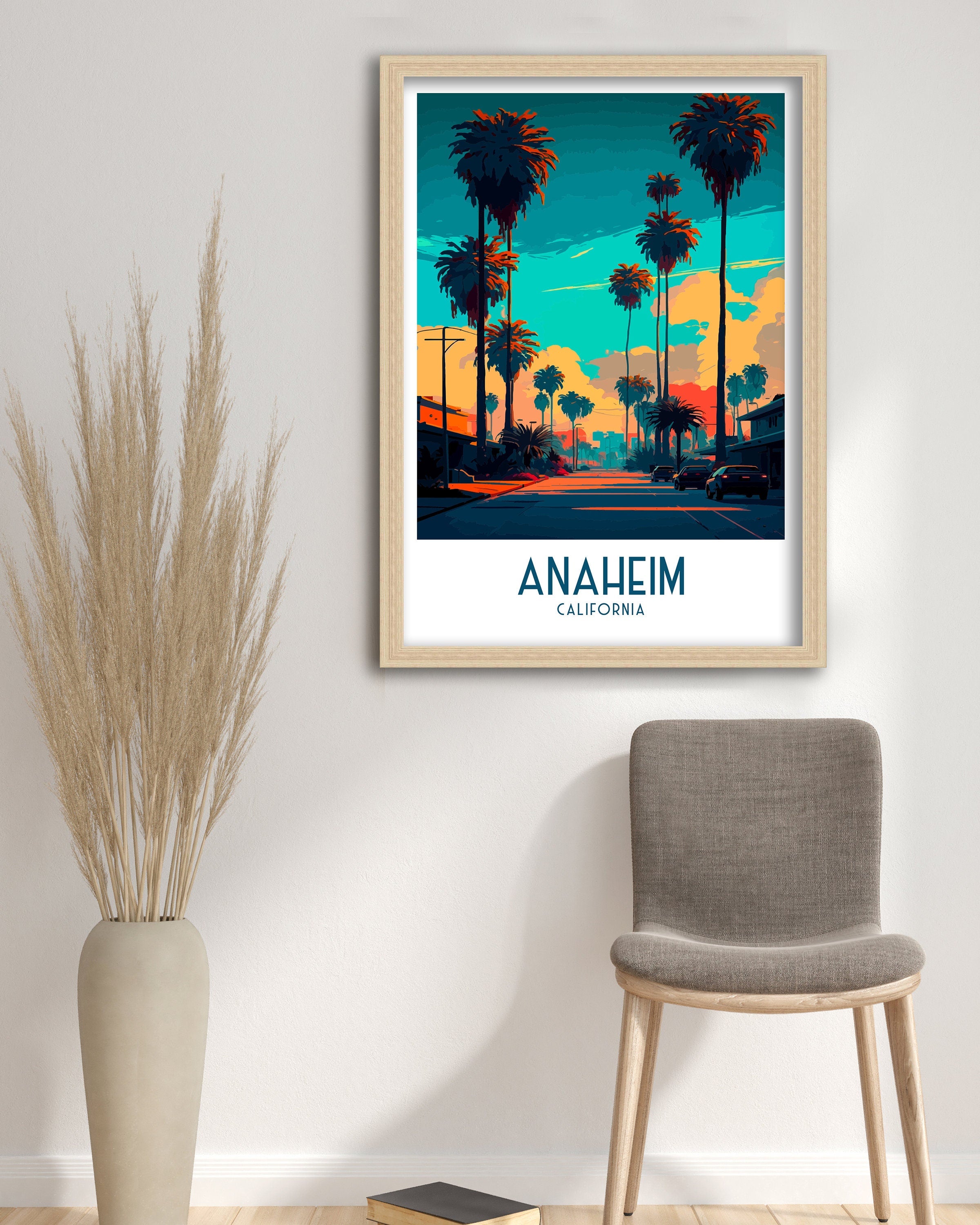 Anaheim California Travel Print | Disneyland Art Poster