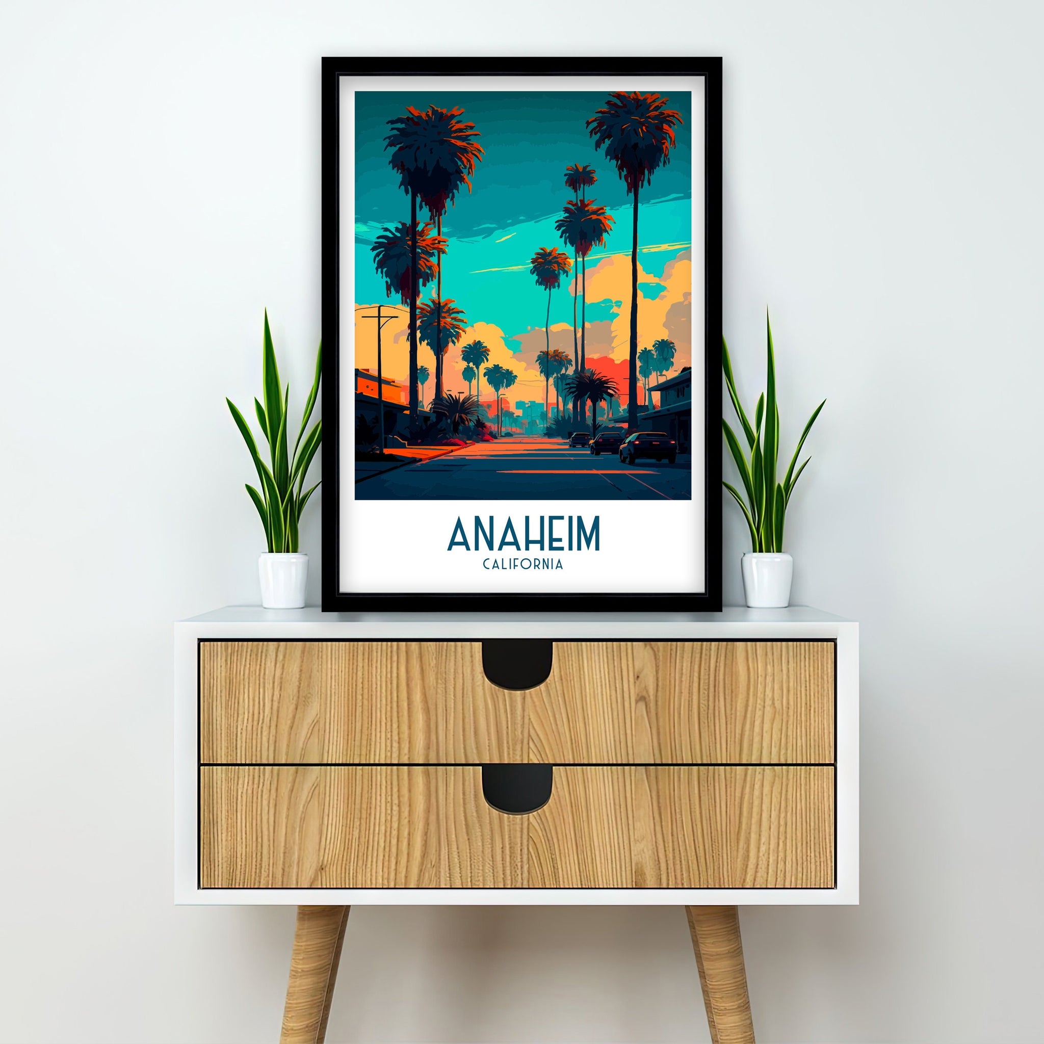 Anaheim California Travel Print | Disneyland Art Poster
