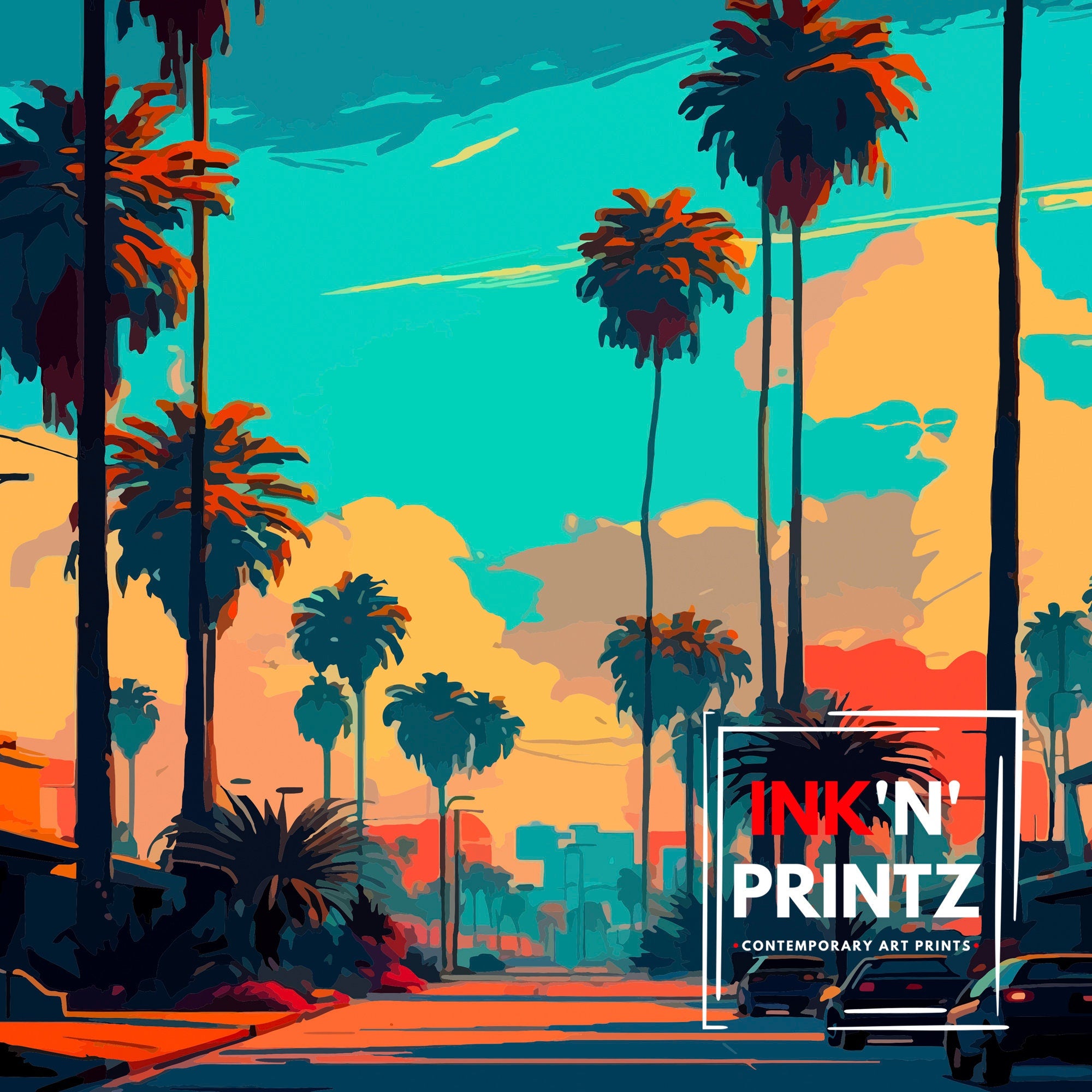 Anaheim California Travel Print | Disneyland Art Poster