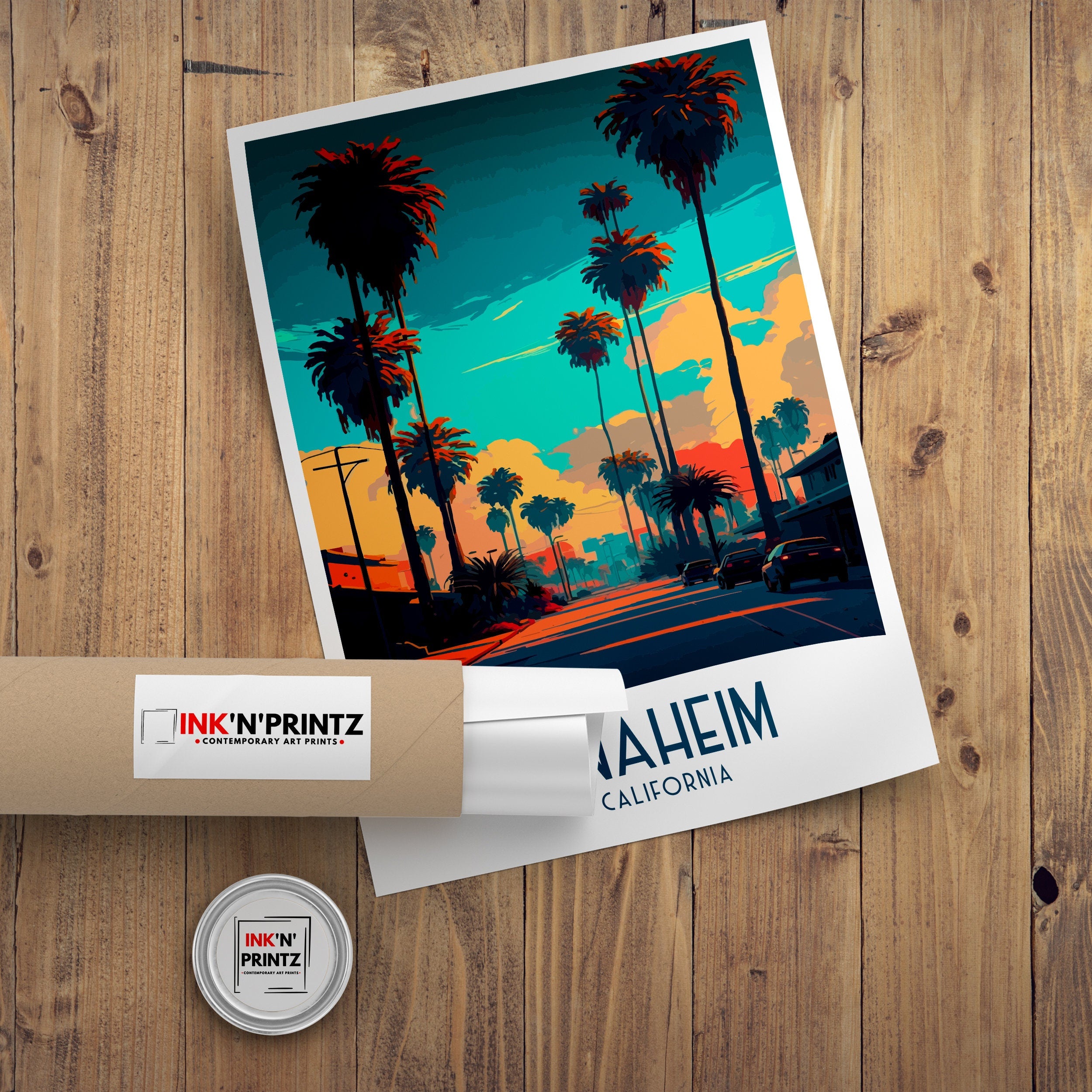 Anaheim California Travel Print | Disneyland Art Poster