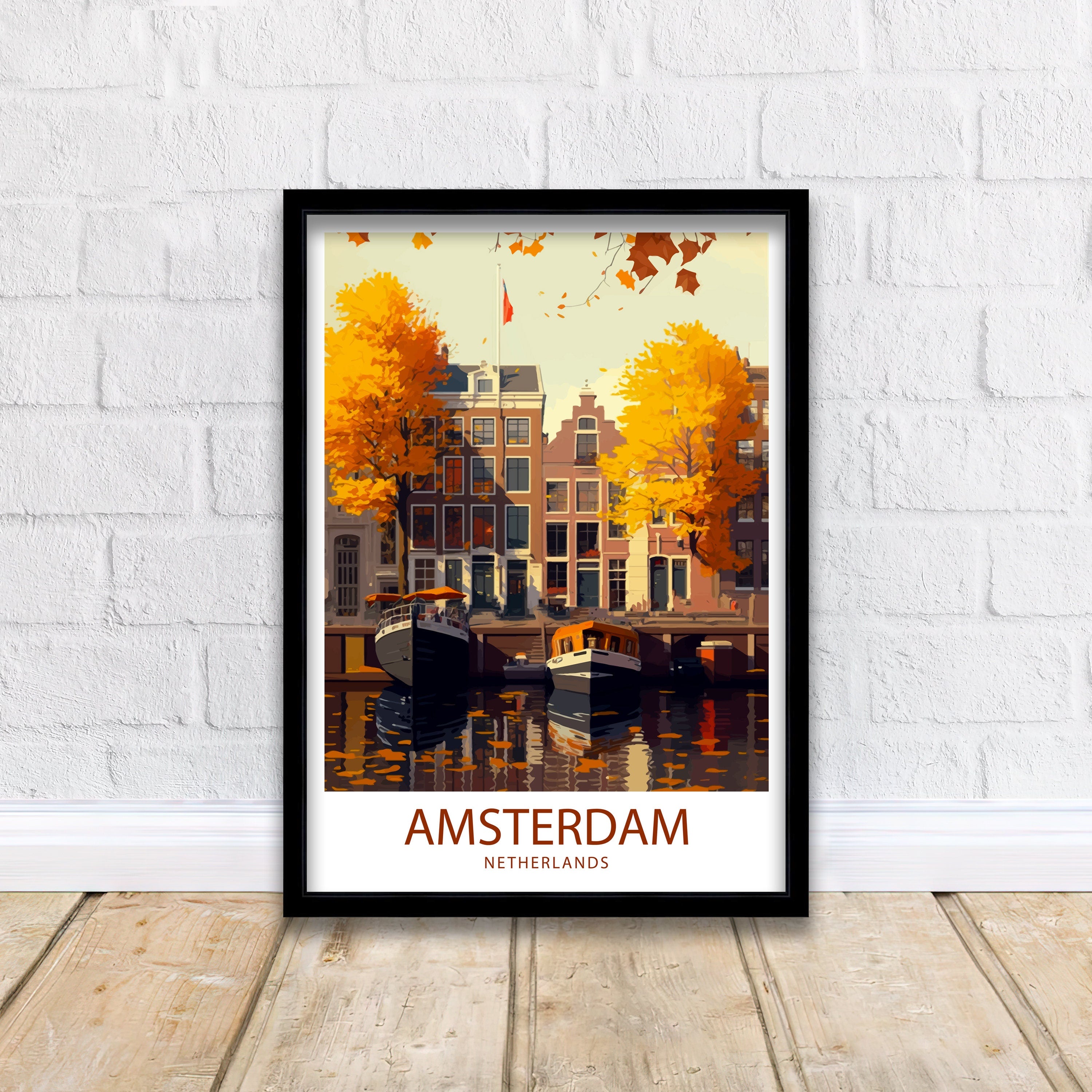 Amsterdam Canal Art Print | Netherlands Travel Poster