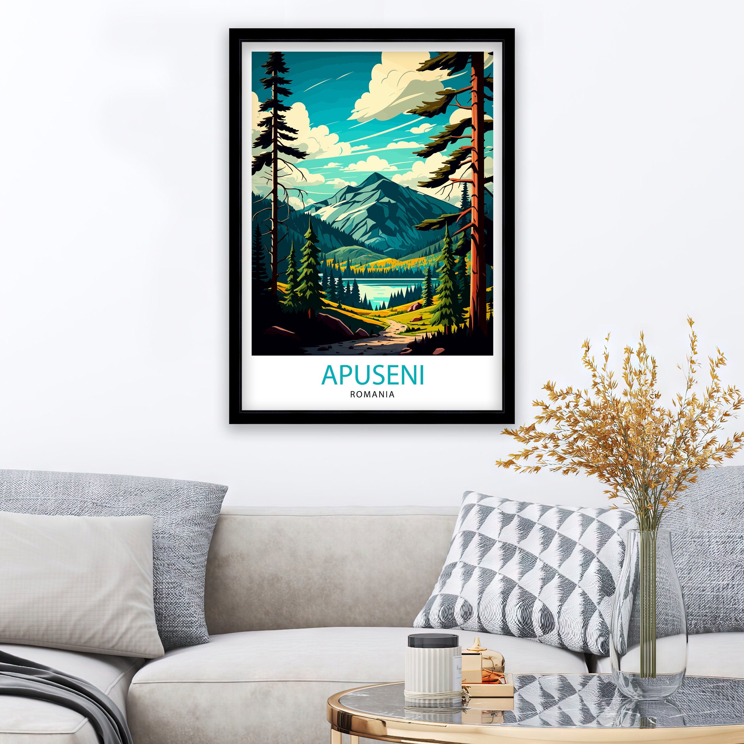 Apuseni Natural Park Illustration, Romania Travel Poster