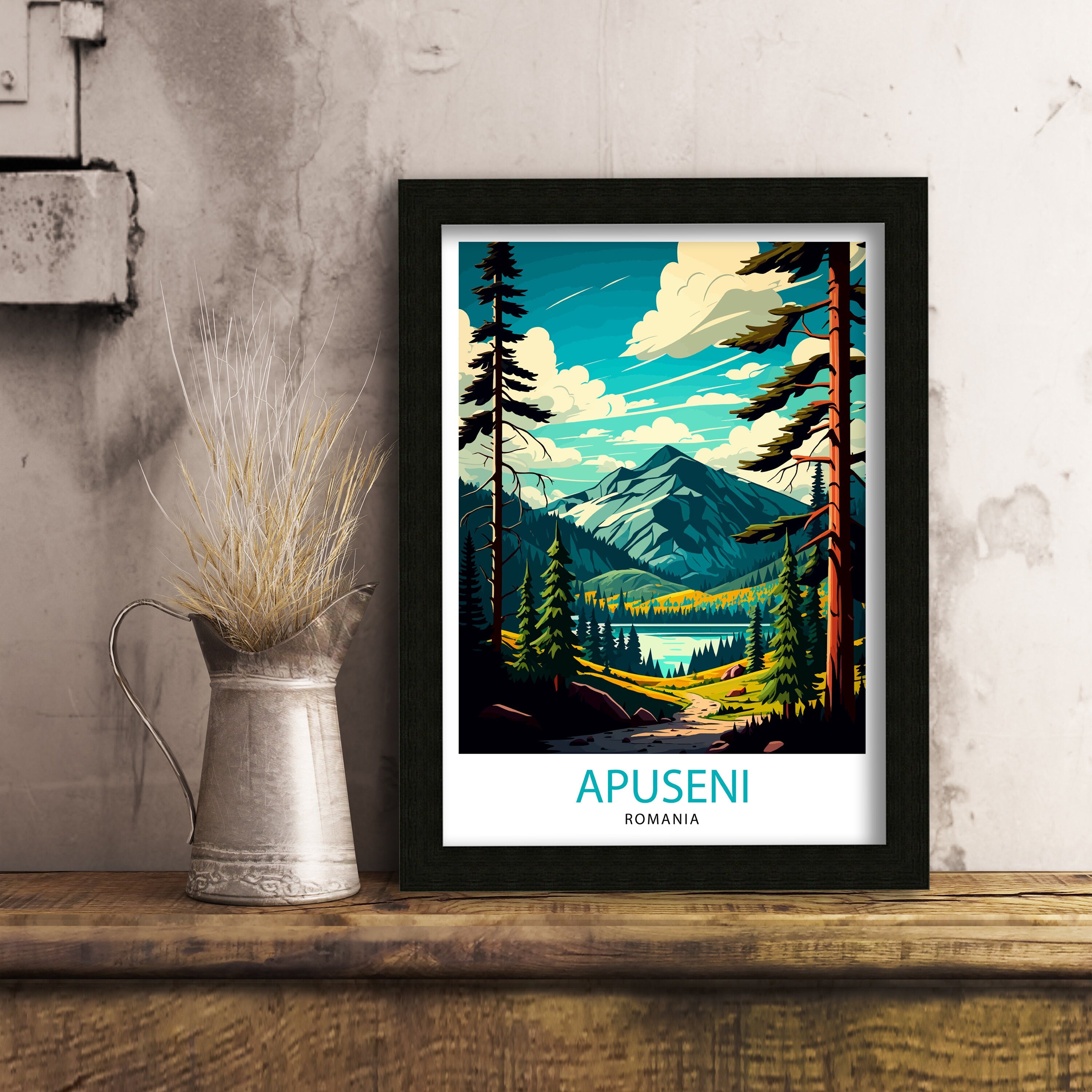 Apuseni Natural Park Illustration, Romania Travel Poster