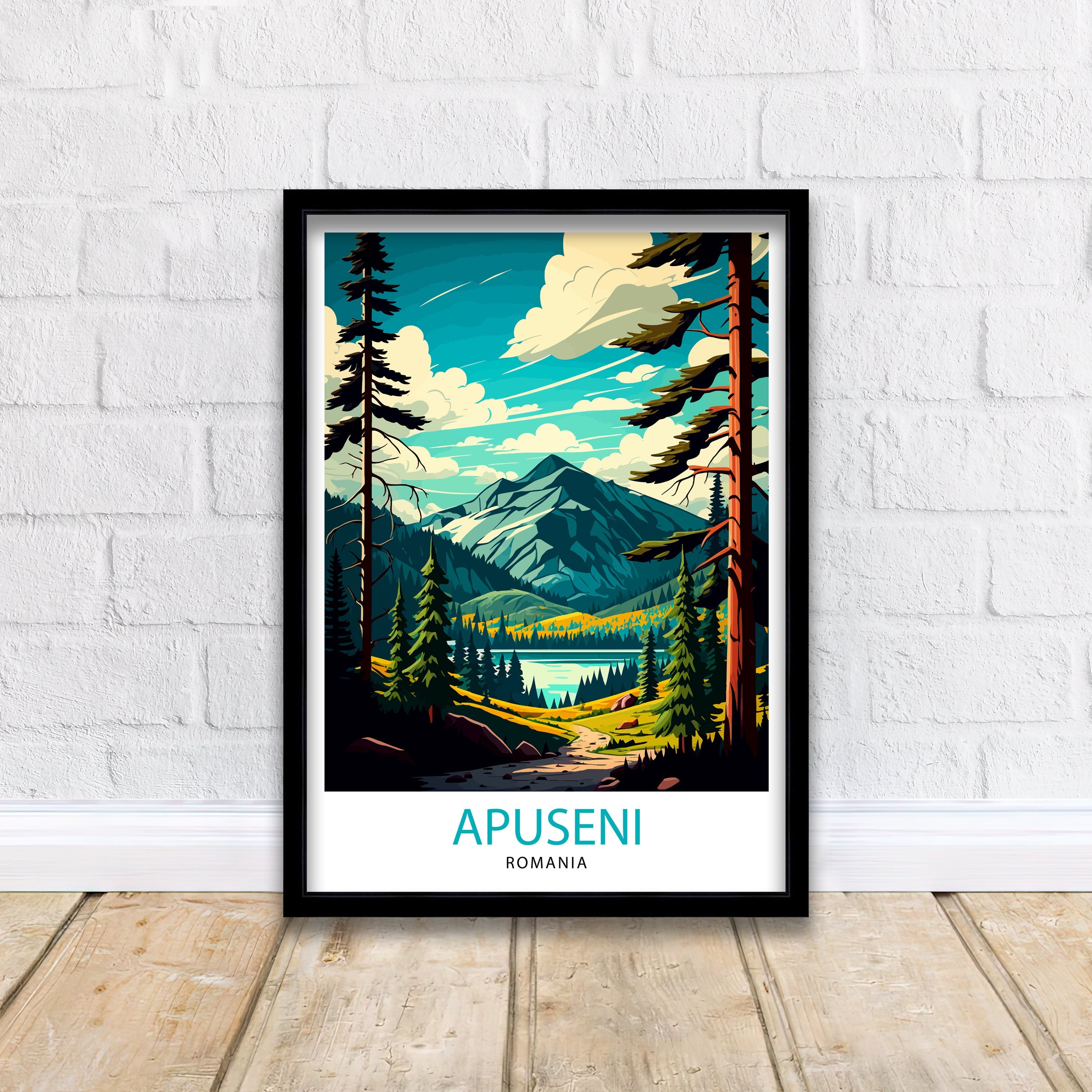 Apuseni Natural Park Illustration, Romania Travel Poster