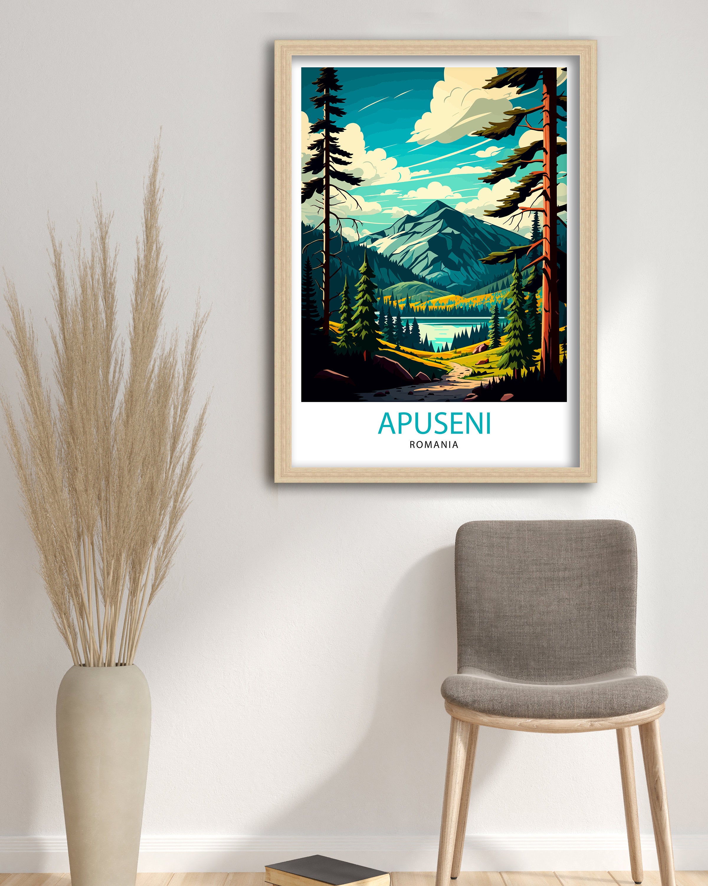 Apuseni Natural Park Illustration, Romania Travel Poster