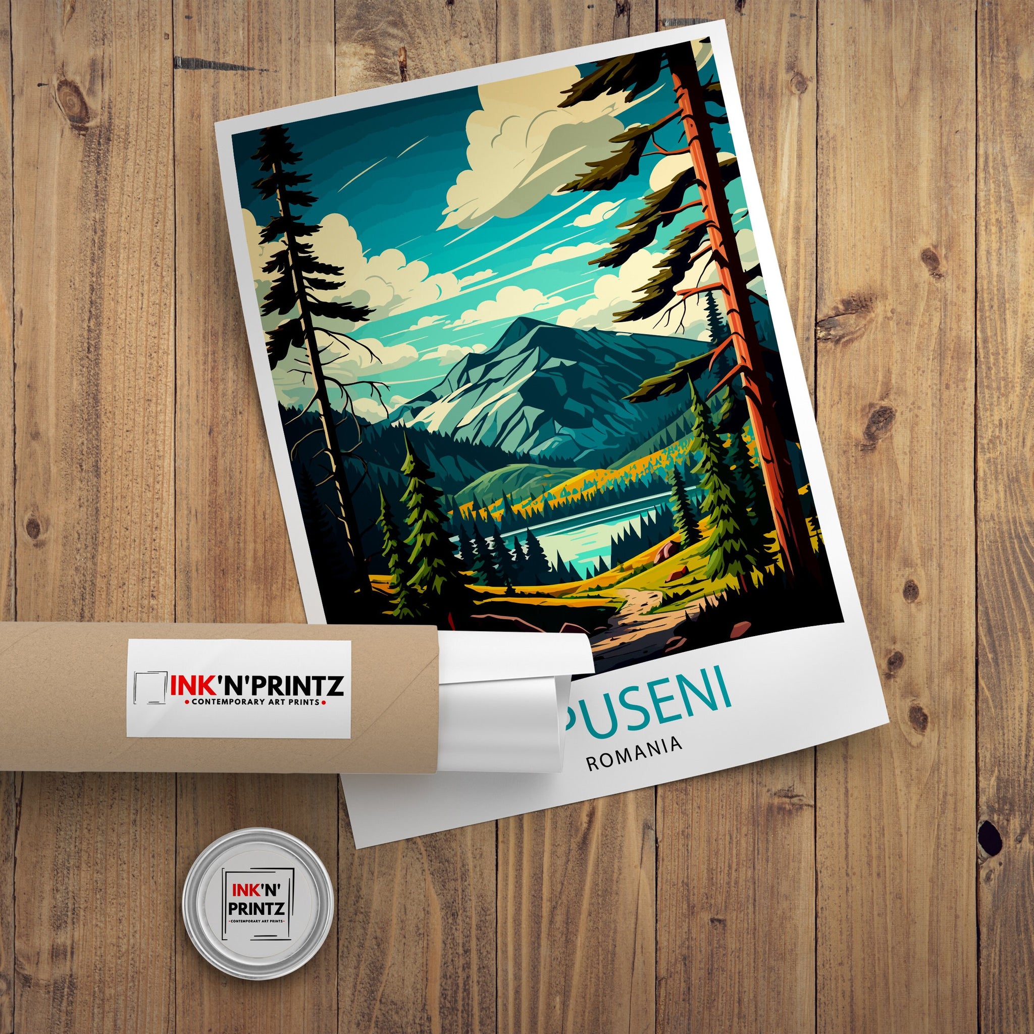 Apuseni Natural Park Illustration, Romania Travel Poster
