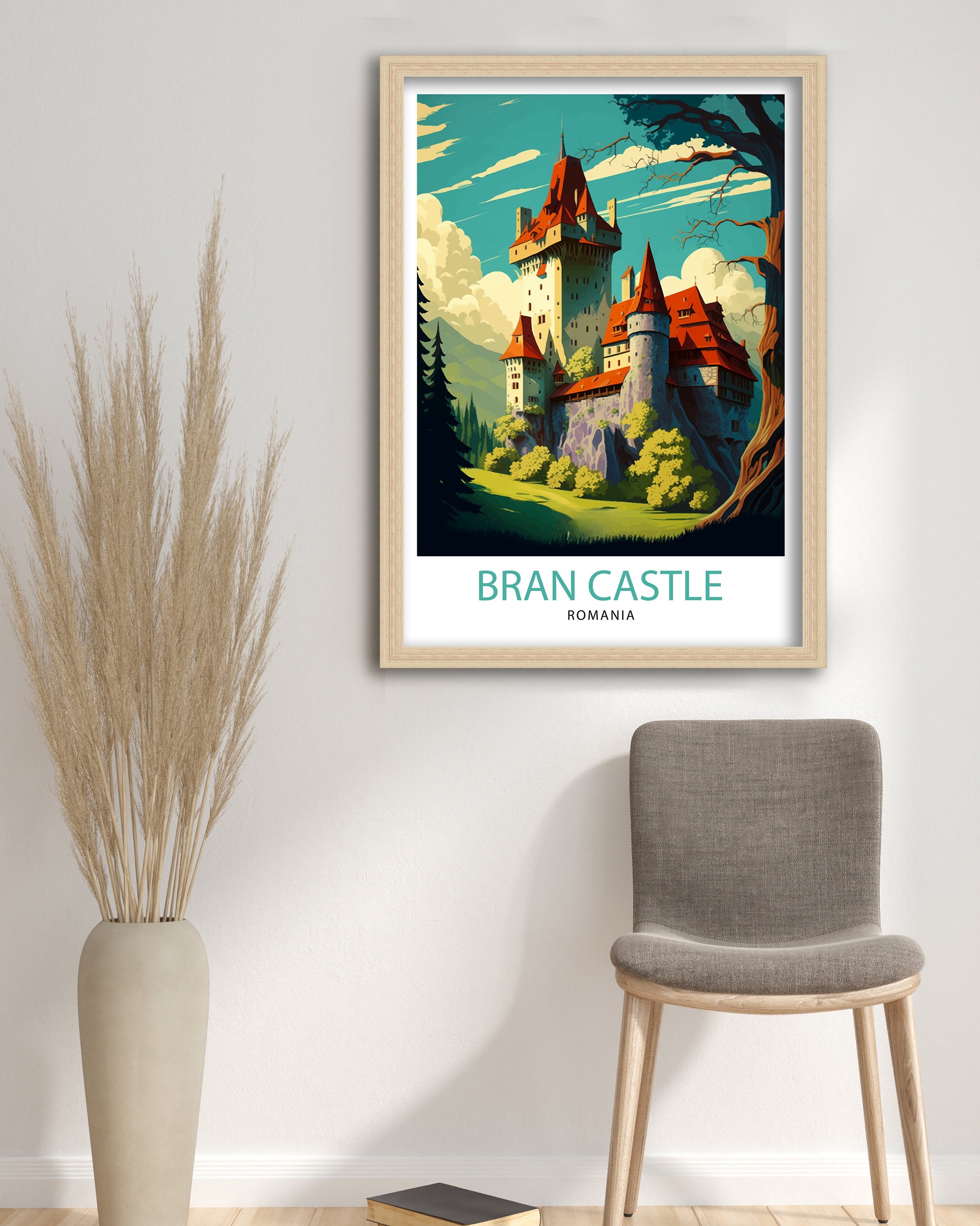 Bran Castle, Romania Travel Poster, Transylvania Wall Art