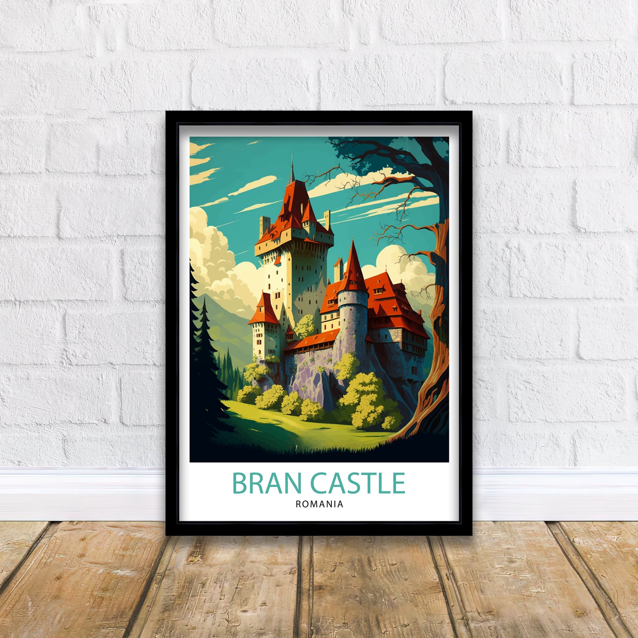 Bran Castle, Romania Travel Poster, Transylvania Wall Art