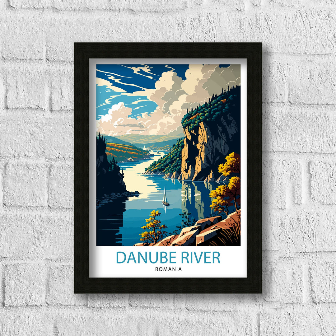 Danube River Romania Travel Poster Danube River