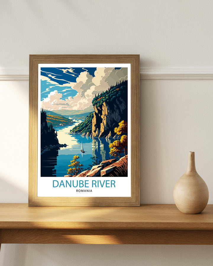 Danube River Romania Travel Poster Danube River