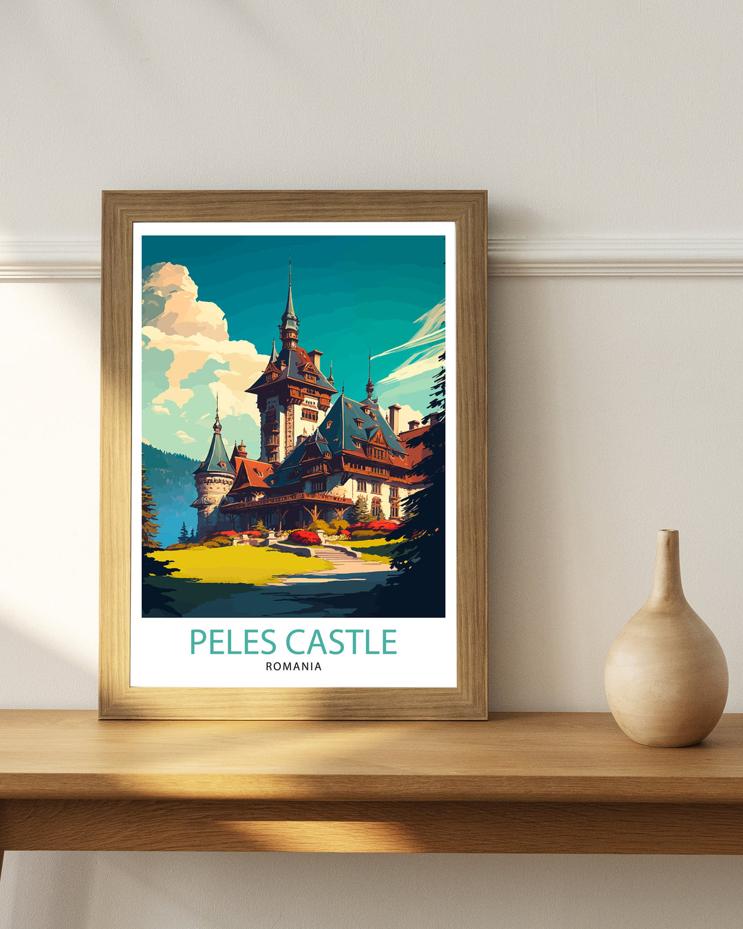 Peles Castle Romania Travel Poster Peles Castle