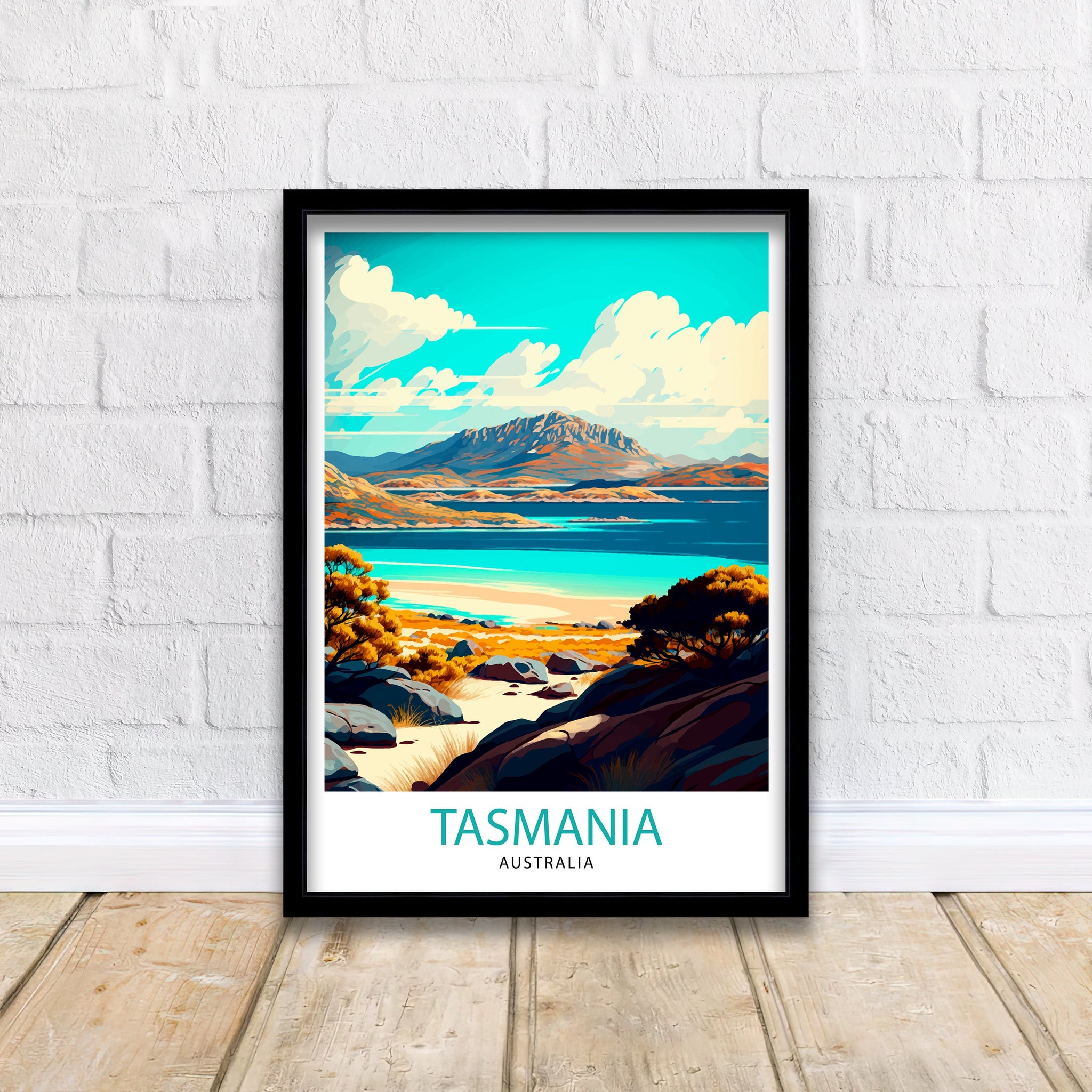Tasmania Travel Poster: Australian Coastal Illustration Art Print
