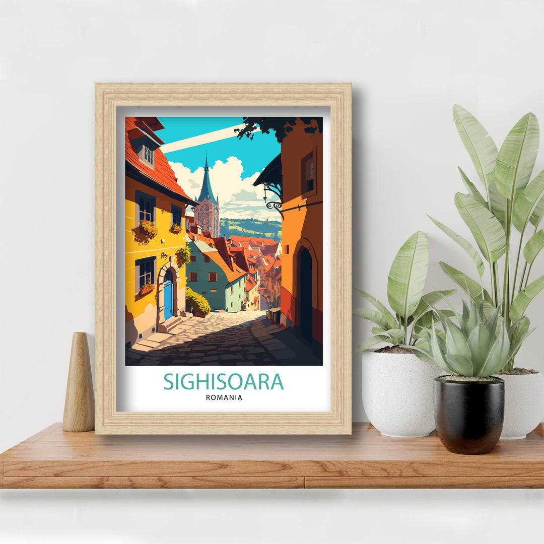 Sighișoara Romania Travel Poster Sighișoara