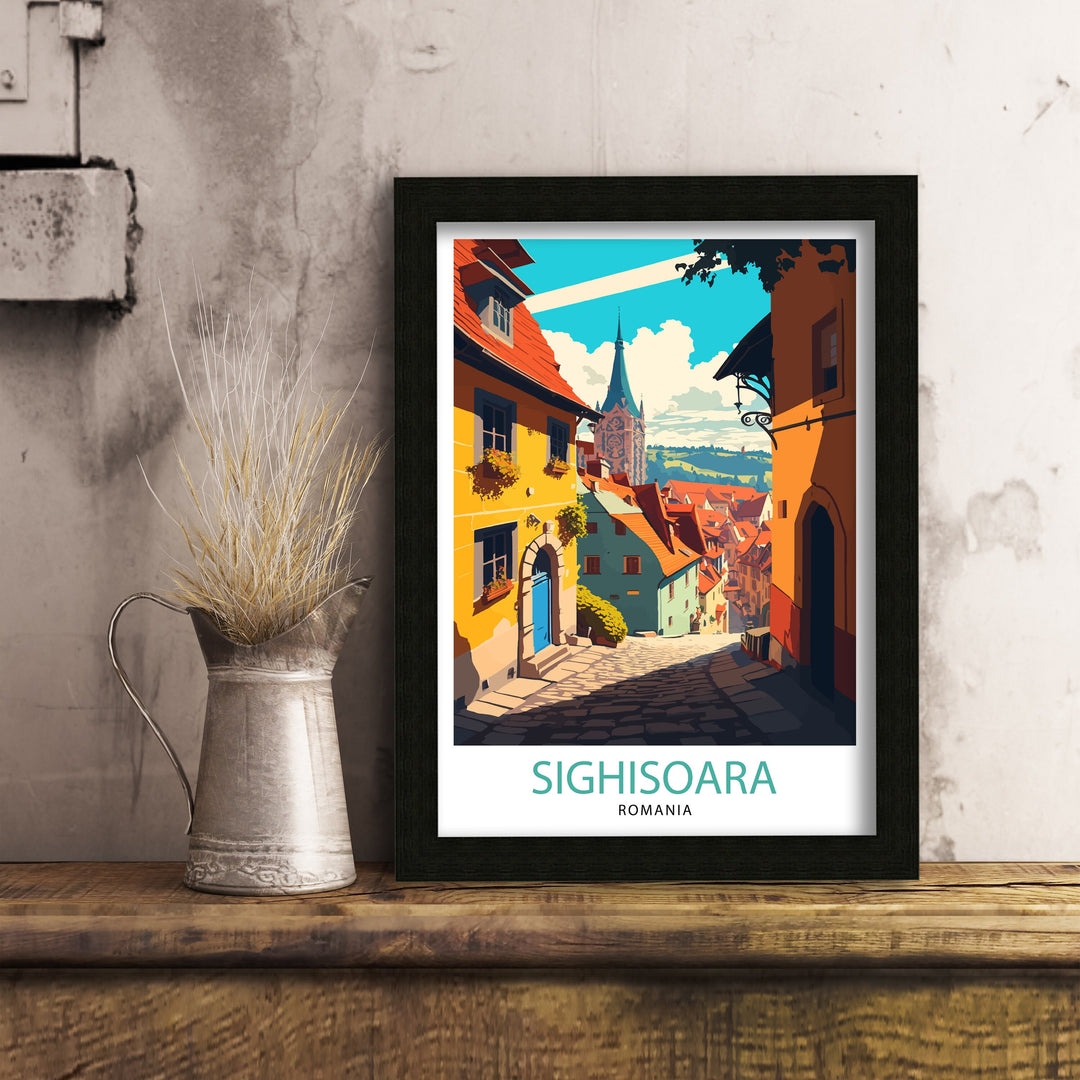 Sighișoara Romania Travel Poster Sighișoara