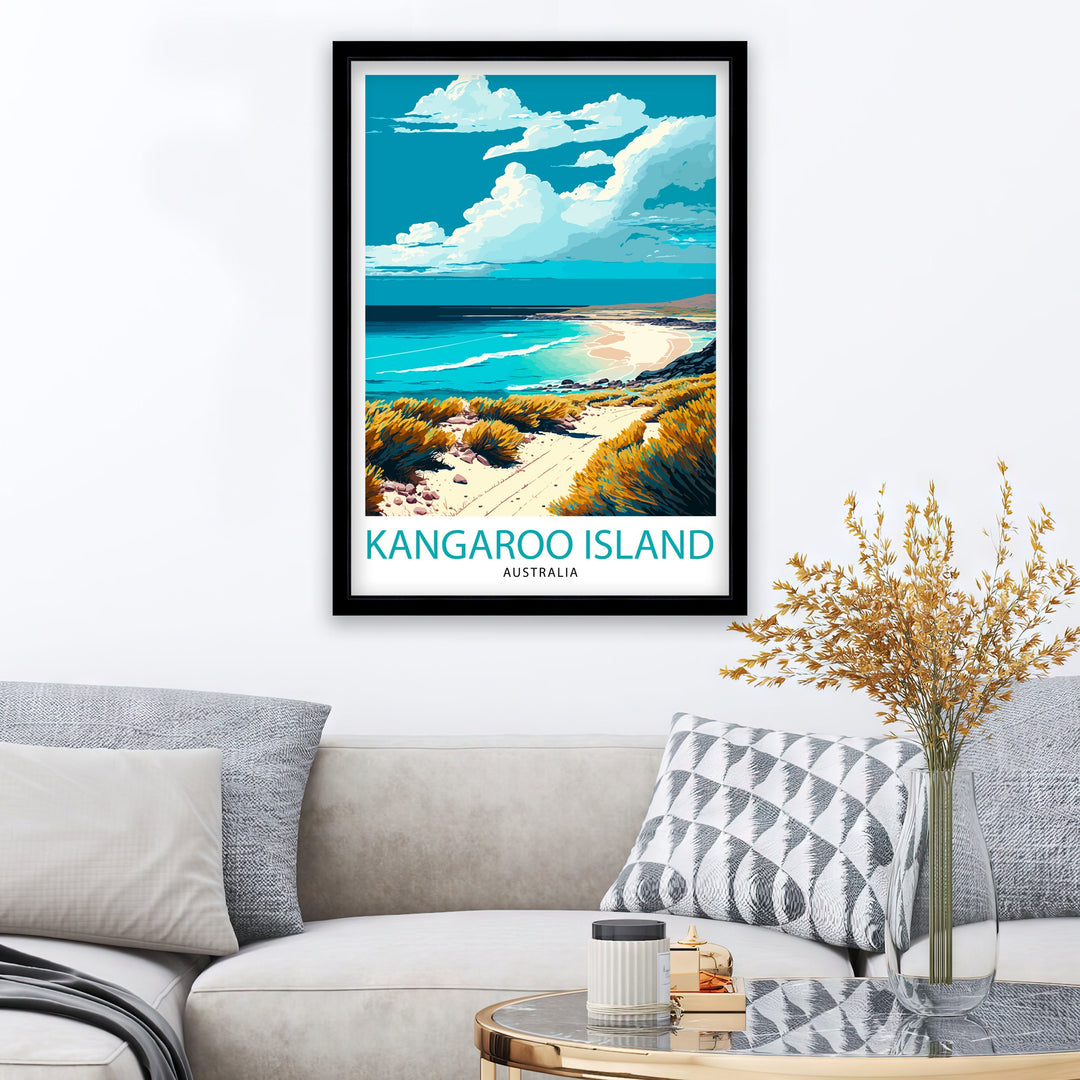 Kangaroo Island Australia Travel Poster Kangaroo Island