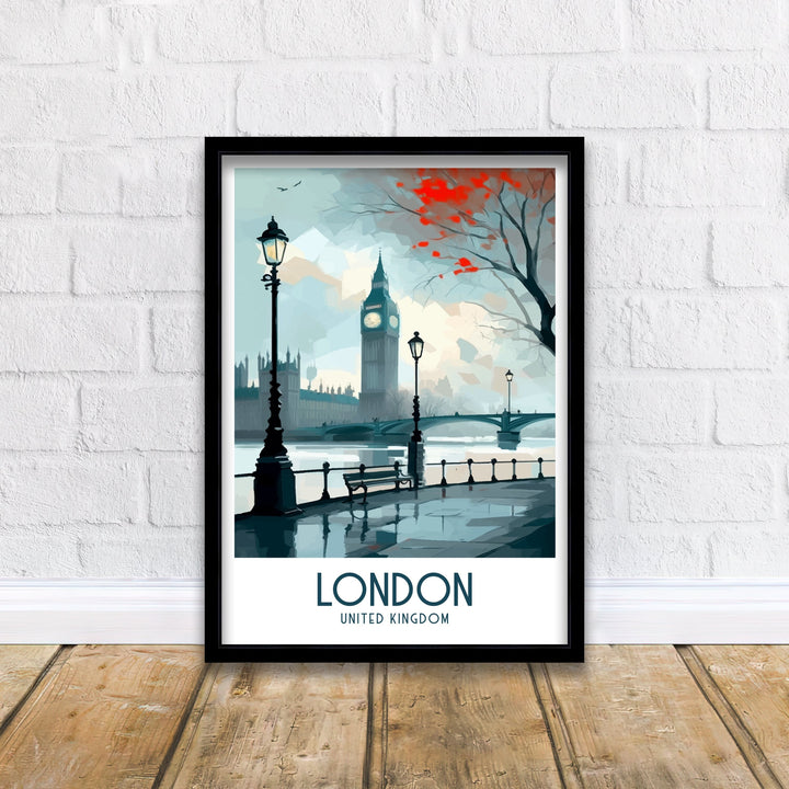 London Travel Poster London Wall Art London Home Decor London Illustration Travel Poster Gift For London UK Home Decor