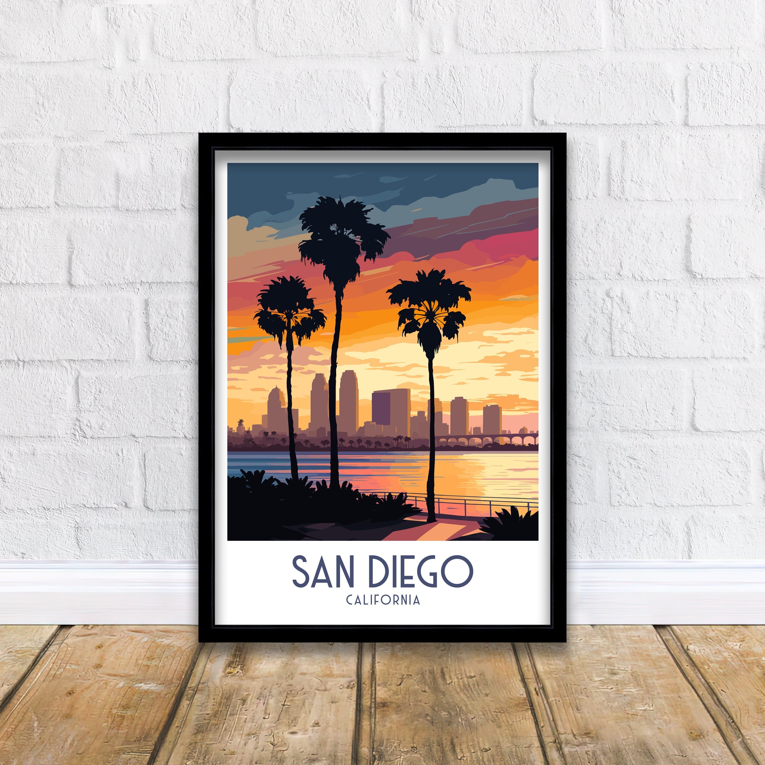 San Diego Travel Print | California Cityscape Illustration