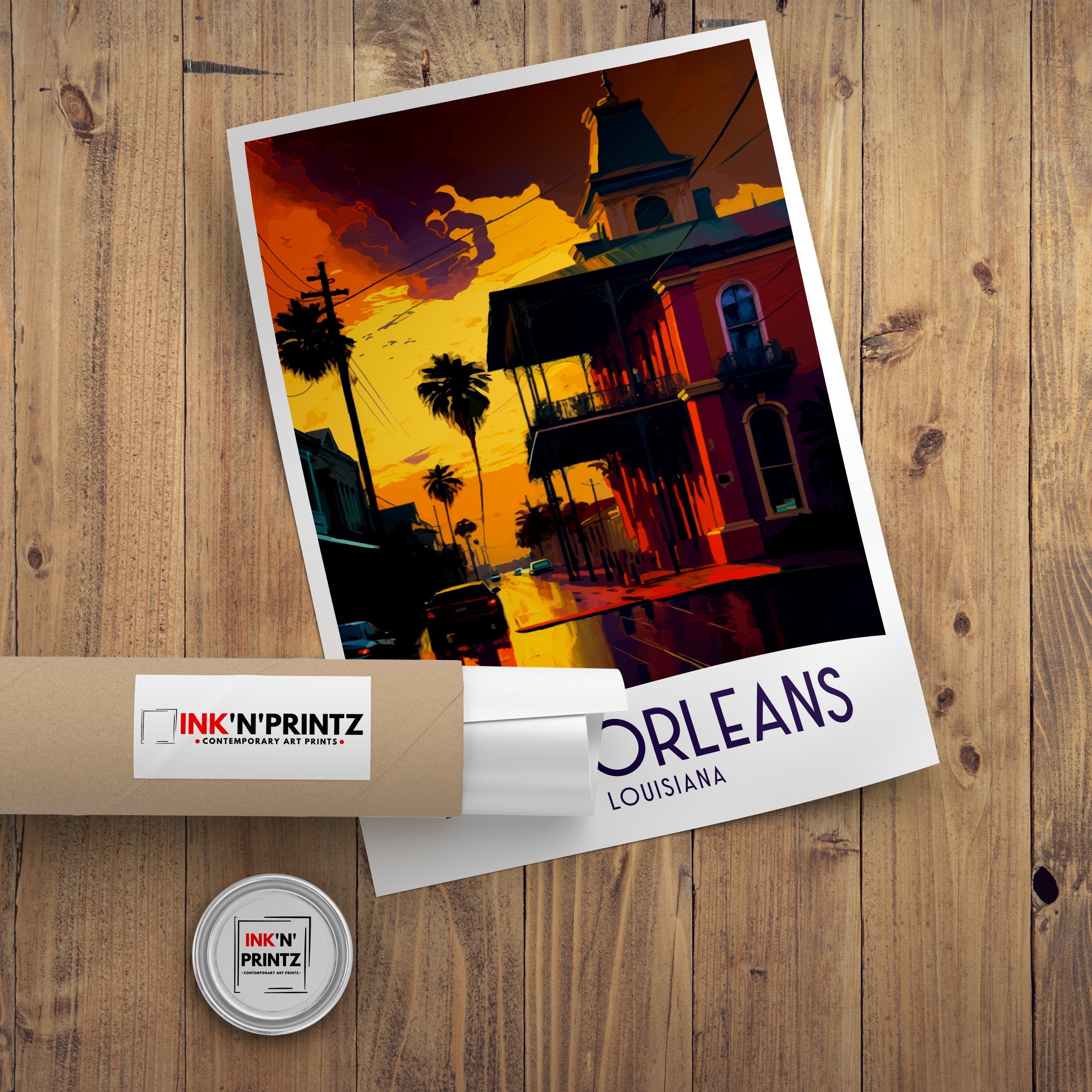New Orleans Travel Poster | Louisiana Architecture Art Print