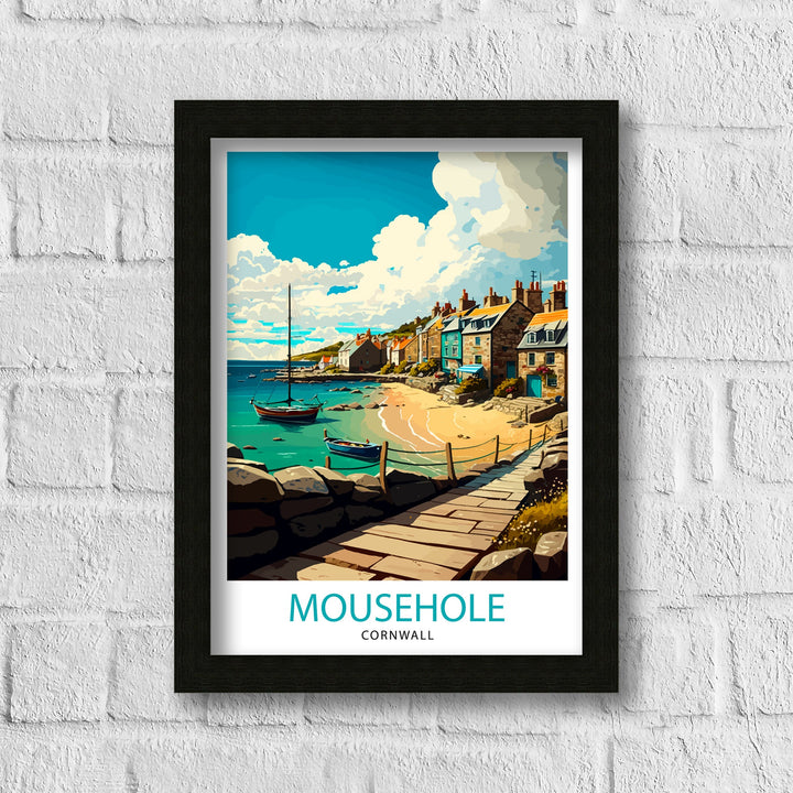 Mousehole Cornwall Travel Poster Mousehole