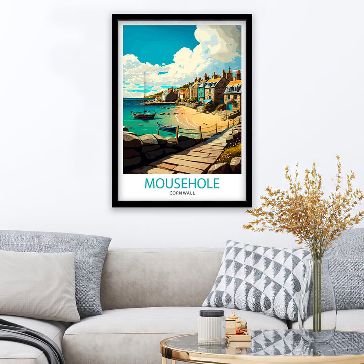 Mousehole Cornwall Travel Poster Mousehole