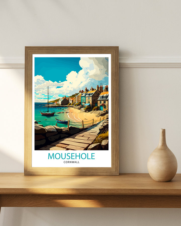 Mousehole Cornwall Travel Poster Mousehole