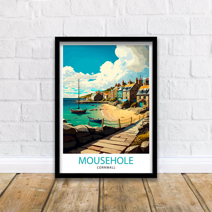 Mousehole Cornwall Travel Poster Mousehole