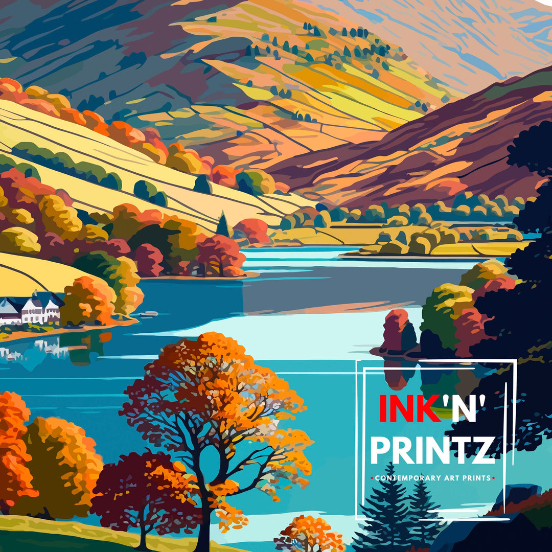 Grasmere Lake District Travel Poster Grasmere