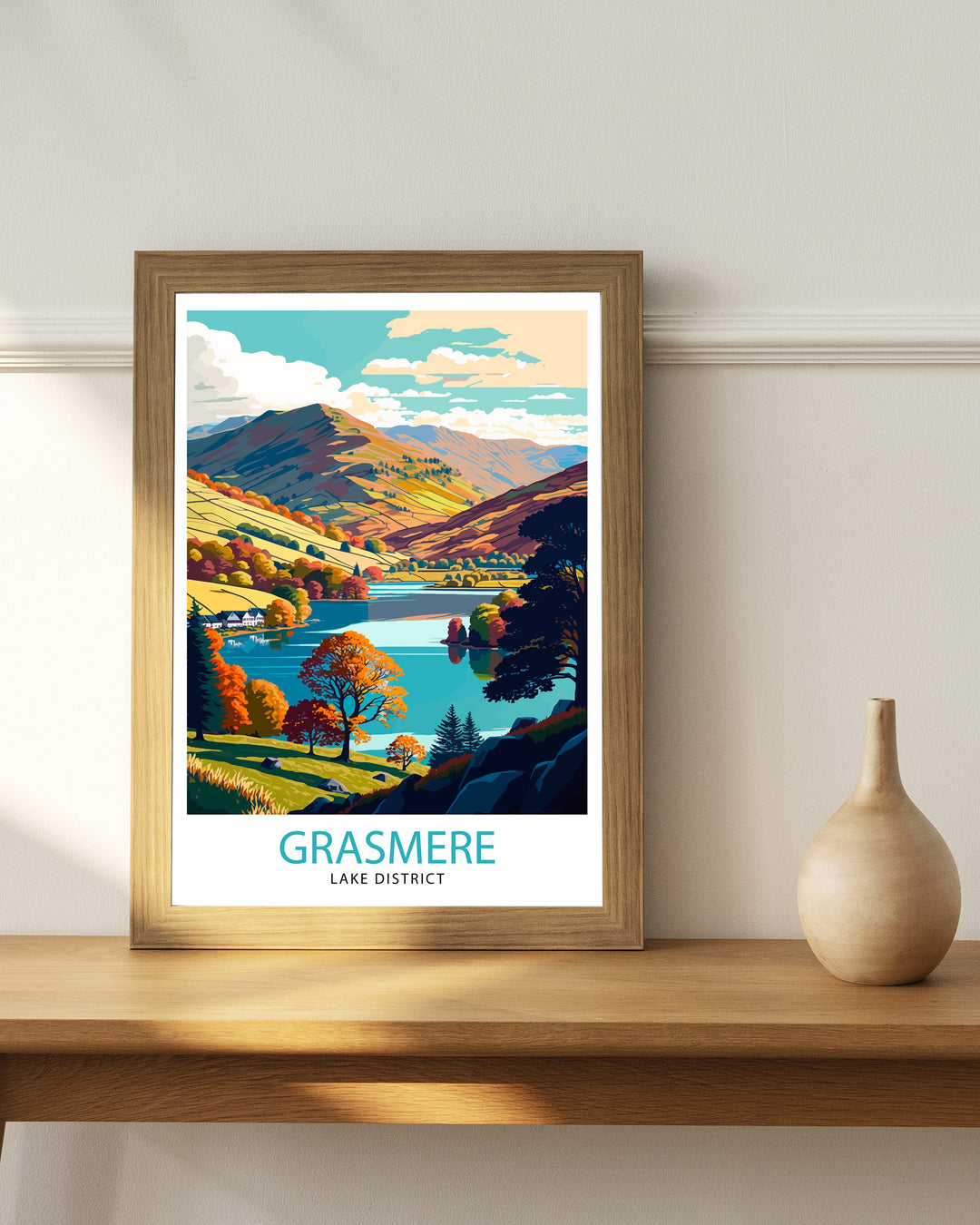 Grasmere Lake District Travel Poster Grasmere