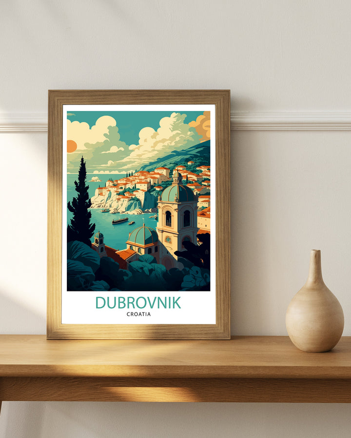 Dubrovnik Croatia Travel Poster Dubrovnik