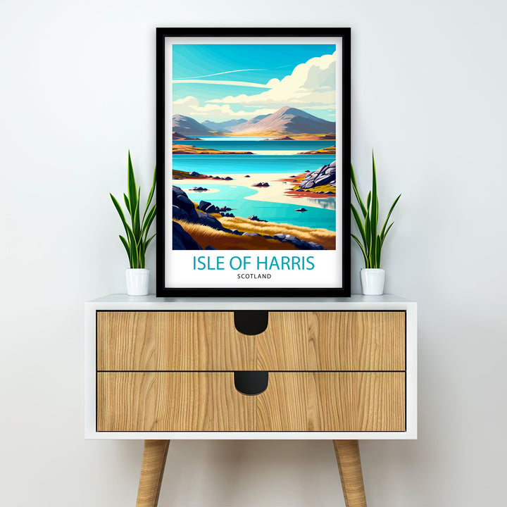 Isle of Harris Scotland Travel Poster Harris Wall Art Scotland Travel Poster Isle of Harris Art Poster Gift for Scotland Travelers