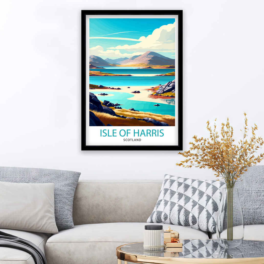 Isle of Harris Scotland Travel Poster Harris Wall Art Scotland Travel Poster Isle of Harris Art Poster Gift for Scotland Travelers