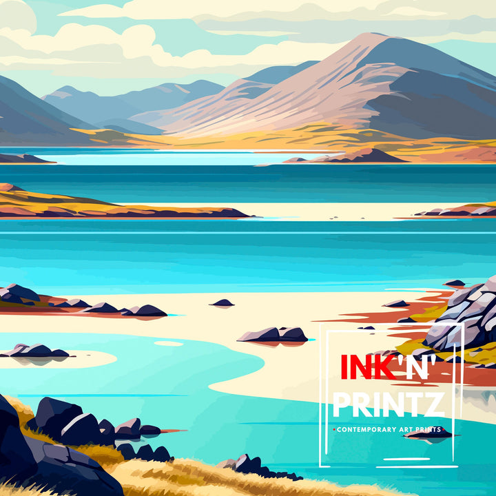 Isle of Harris Scotland Travel Poster Harris Wall Art Scotland Travel Poster Isle of Harris Art Poster Gift for Scotland Travelers