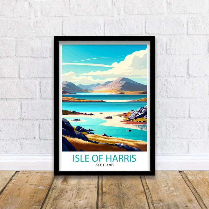 Isle of Harris Scotland Travel Poster Harris Wall Art Scotland Travel Poster Isle of Harris Art Poster Gift for Scotland Travelers