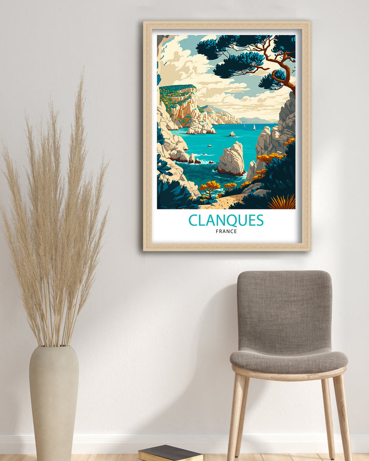 Calanques Travel Poster Marseille