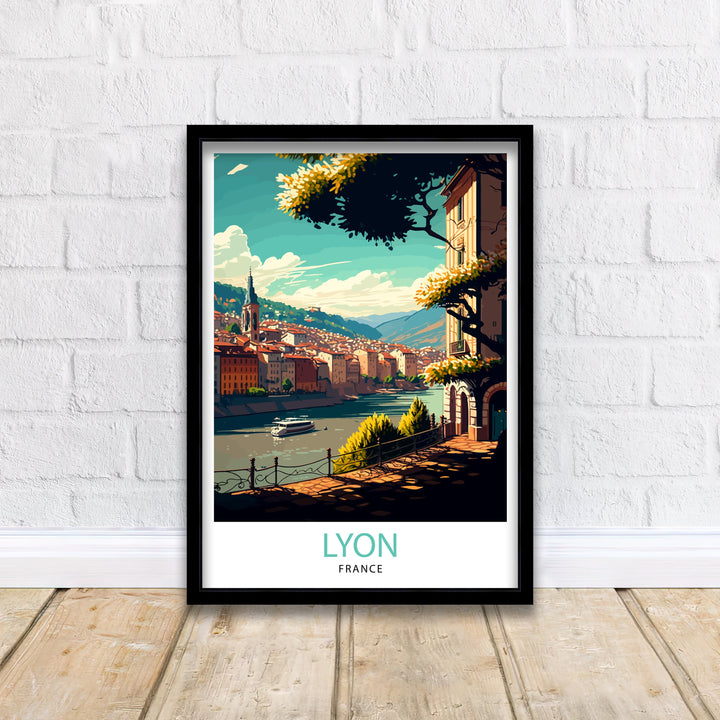 Lyon France Travel Poster Lyon