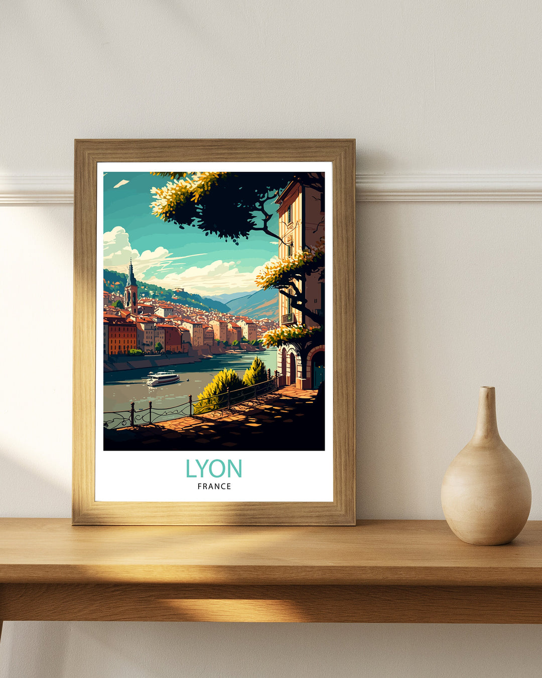 Lyon France Travel Poster Lyon