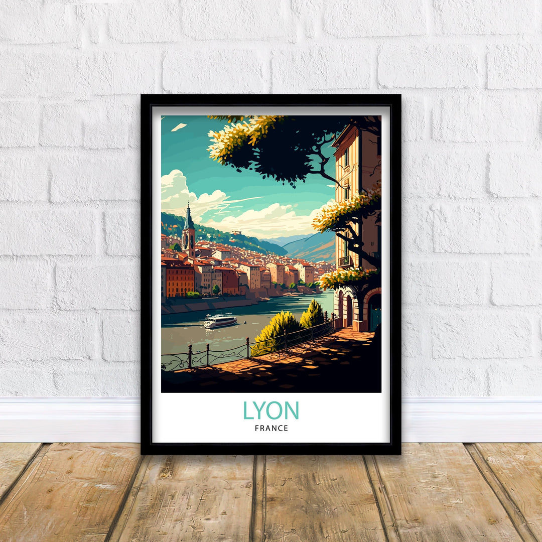 Lyon France Travel Poster Lyon