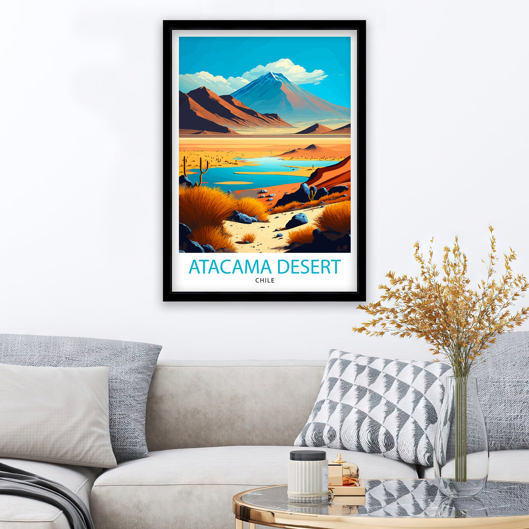 Atacama Desert Travel Poster Atacama Wall Art Atacama Home Decor Atacama Chile Illustration Atacama Travel Poster Gift For Traveler Atacama