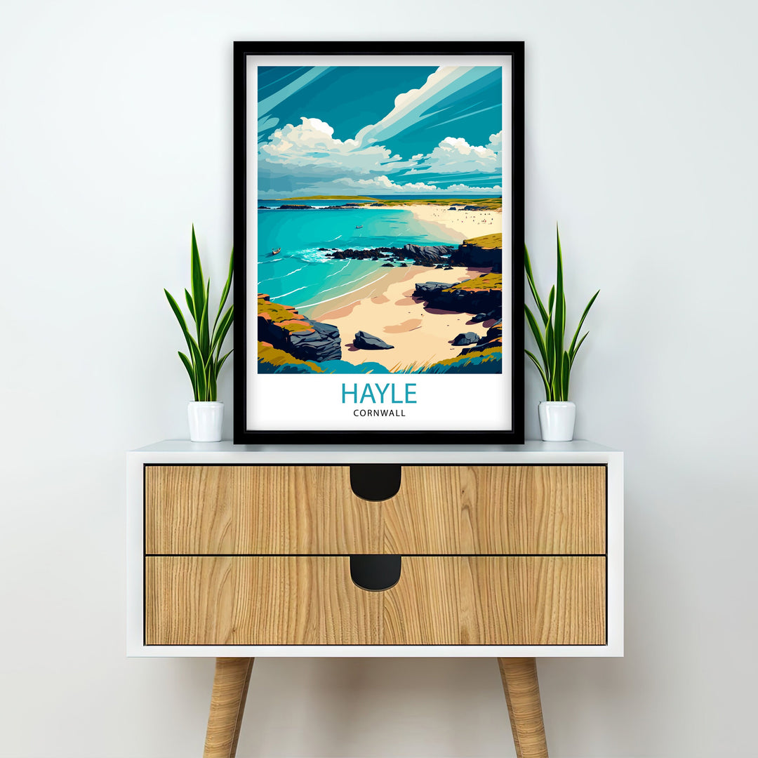 Hayle Cornwall Travel Poster Cornwall