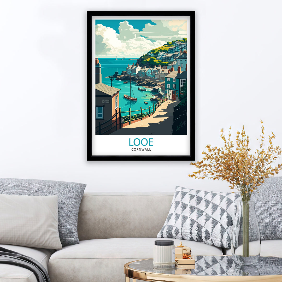 Looe Cornwall Travel Poster Looe