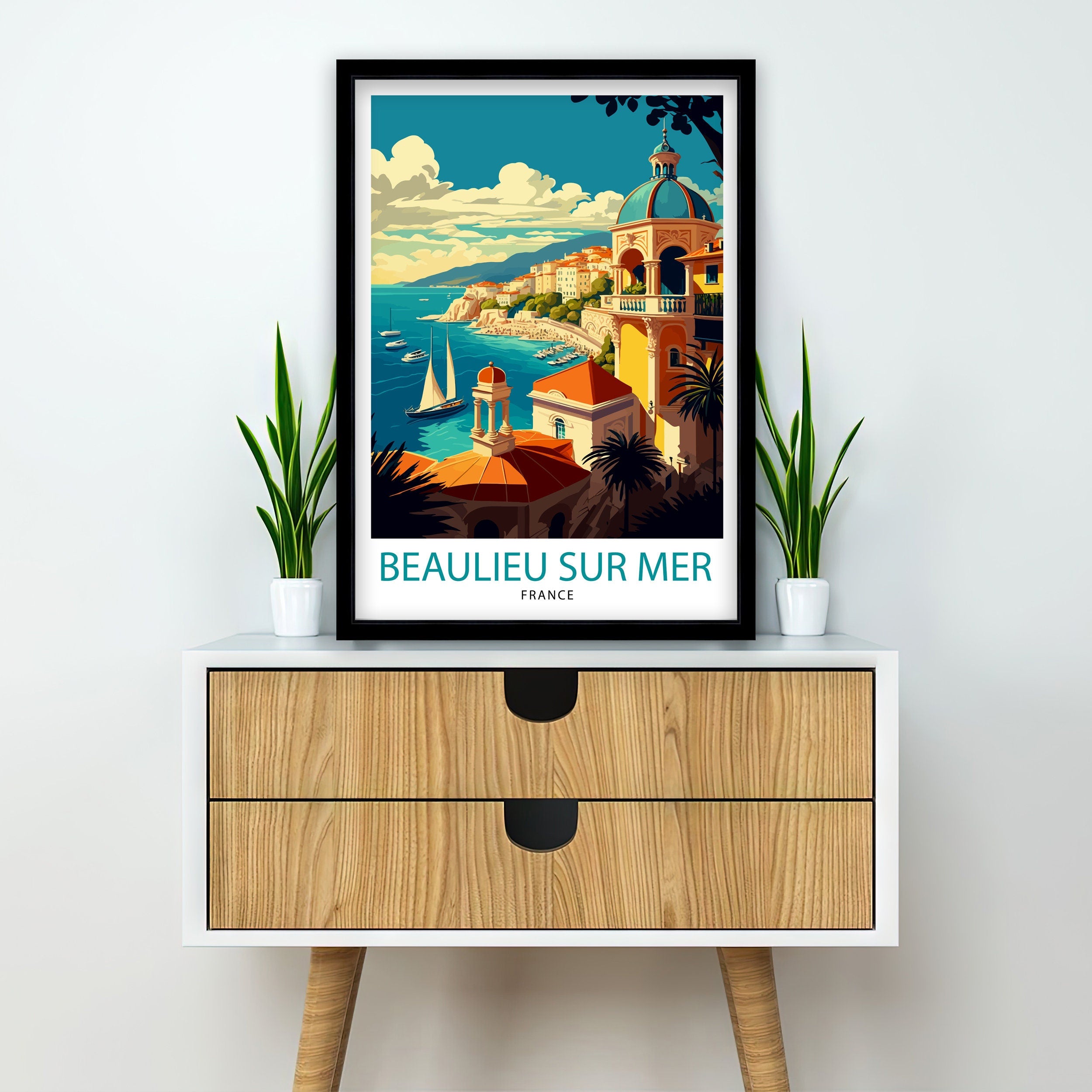 Beaulieu Sur Mer Print, French Riviera Travel Poster