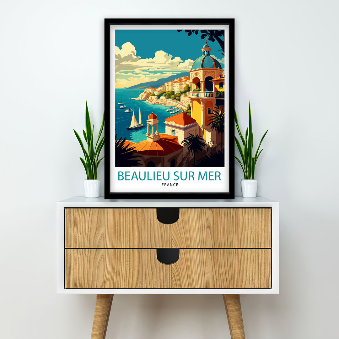 Beaulieu Sur Mer Travel Poster French Riviera Wall Art Beaulieu Sur Mer Poster France Travel Poster Beaulieu Sur Mer Art Poster Beaulieu Sur