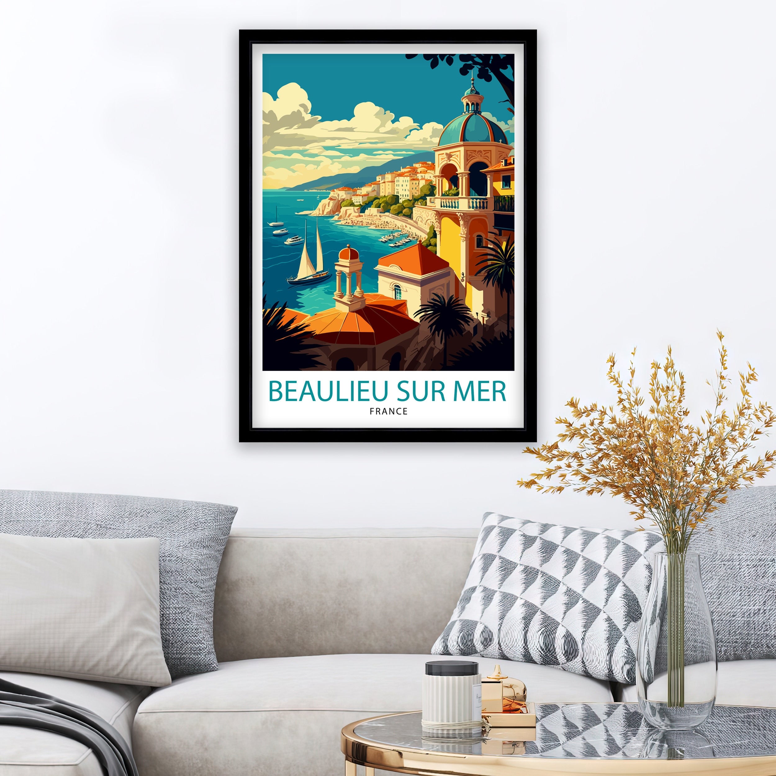 Beaulieu Sur Mer Print, French Riviera Travel Poster