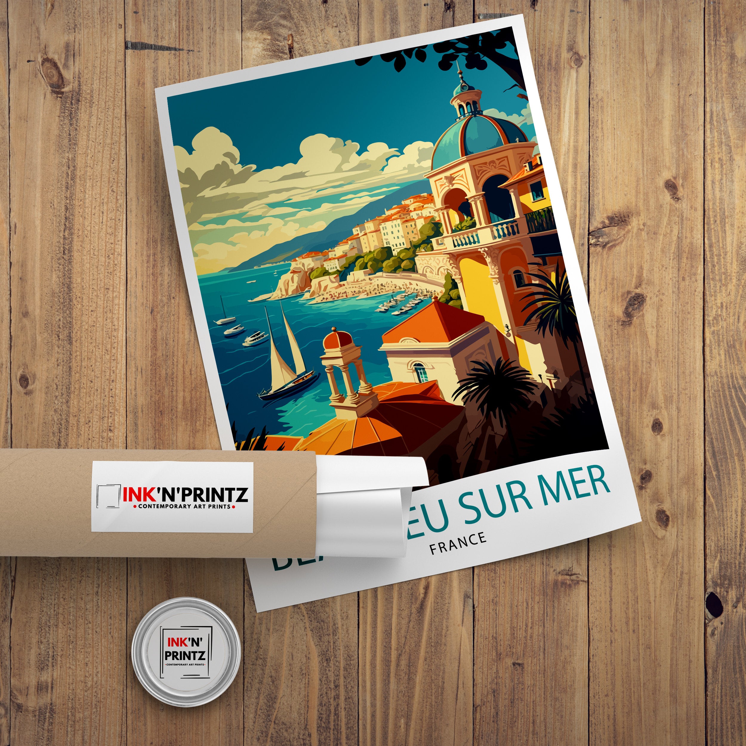 Beaulieu Sur Mer Print, French Riviera Travel Poster