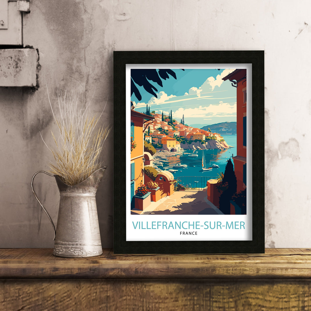 Villefranche-sur-Mer Travel Poster Villefranche-sur-Mer Wall Art Villefranche-sur-Mer Poster France Travel Posters Villefranche-sur-Mer