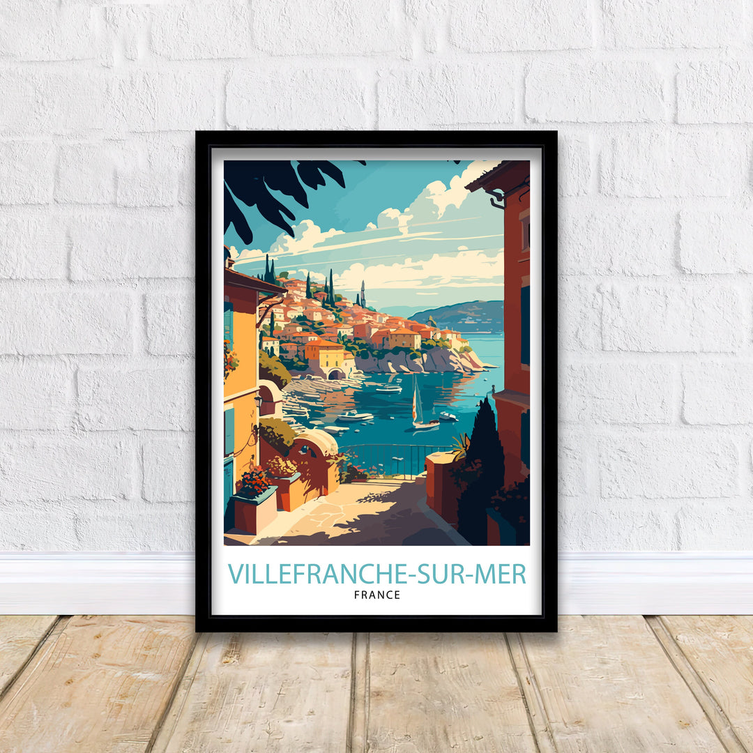 Villefranche-sur-Mer Travel Poster Villefranche-sur-Mer Wall Art Villefranche-sur-Mer Poster France Travel Posters Villefranche-sur-Mer