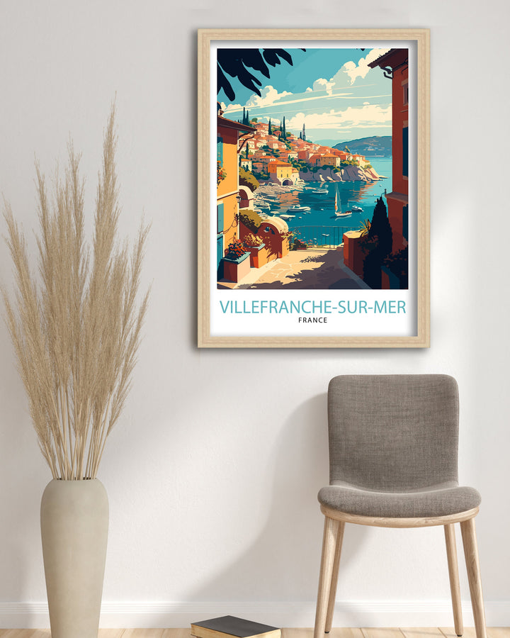 Villefranche-sur-Mer Travel Poster Villefranche-sur-Mer Wall Art Villefranche-sur-Mer Poster France Travel Posters Villefranche-sur-Mer