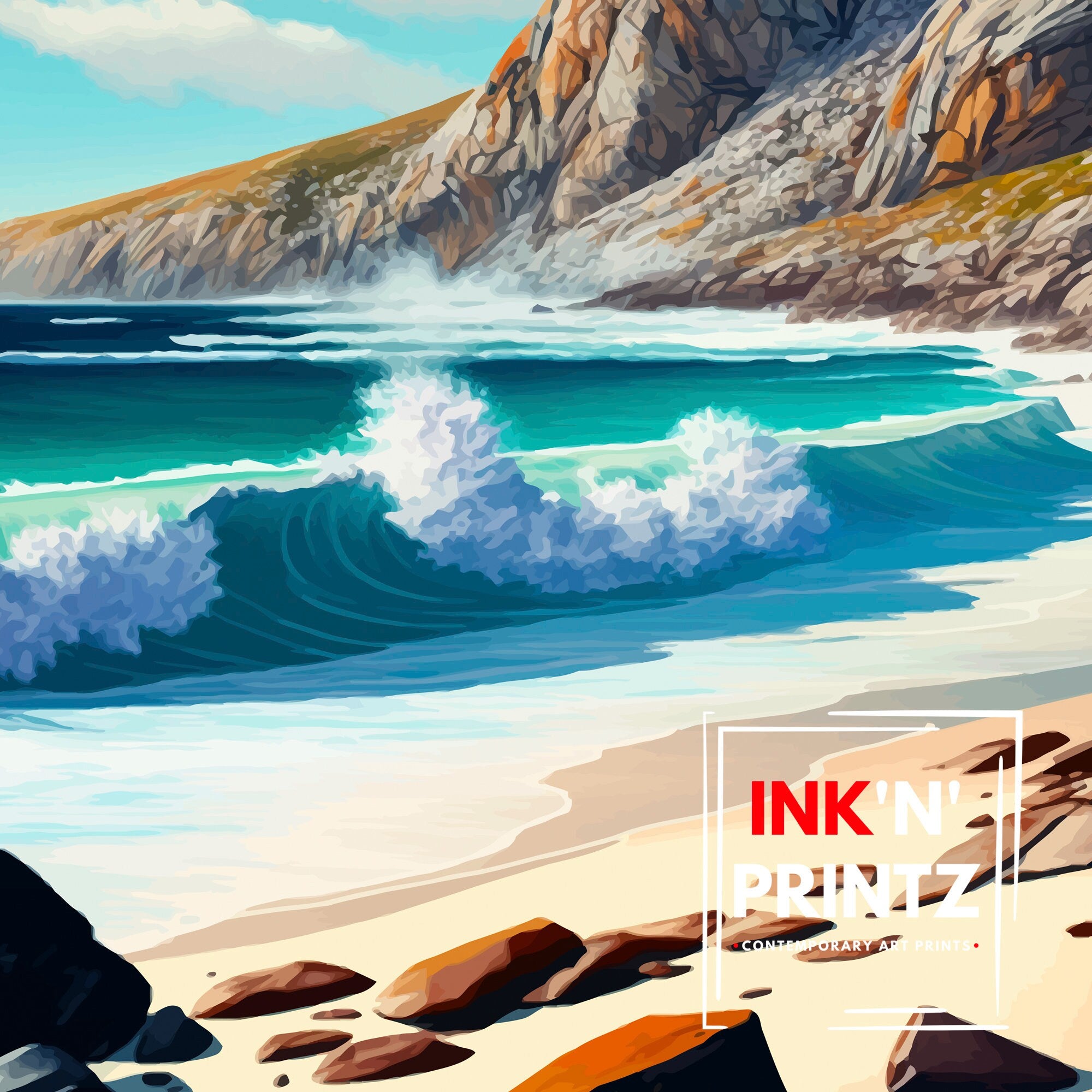Torndirrup National Park Print, Western Australia Travel Poster